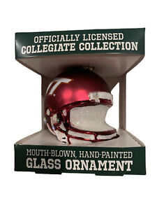 Virginia Tech Hokies Glass Christmas Ornament - Football Helmet Old World