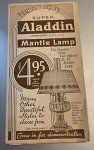1935 PAPER AD Brochure Aladdin Kerosene Lamps Glass & Shades  19 Lamp Styles