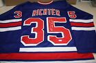 MIKE RICHTER #35 Sewn Stitched Autographed Custom NEW YORK RANGERS JERSEY JSA