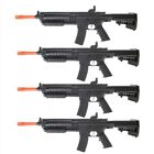 Lot of 4 300 FPS DOA Spring Power Pump Tactical Airsoft Gun Rifle + BBs - Black