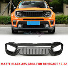 Front Shark Grille For Jeep Renegade 19-22 Matte Black ABS Bumper Hood Grill (For: Jeepster)
