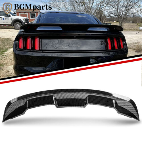 For 2015-2024 Ford Mustang GT350 GT500 Rear Trunk Spoiler Wing Carbon Fiber Look (For: 2018 Mustang GT)