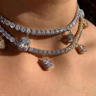 18k Gold Plated 5mm Tennis Necklace made w Swarovski Crystal Multicolor Gemstone