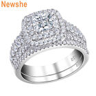 Newshe Sterling Silver Rings for Women Engagement Promise Ring Sets Princess CZ