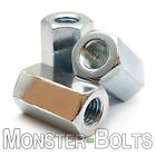 M10-1.5 x 30mm  Hex Coupling Nuts DIN 6334 Zinc Plated  Class 6 Steel Cr+3 RoHS