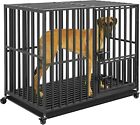 BingoPaw Chew-resistant Heavy Duty Metal Dog Cage Kennel Pet Crate with Wheels