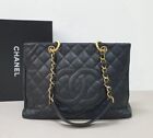 Chanel Shopping GST Black Quilted Grained Leather Shopping Bag