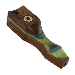 Compact Psychedelic Groove Wooden Handmade Tobacco Smoking Pocket Pipe