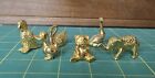 Lot of 6 Miniature Brass/Gold Tone Metal Figurines - Birds, Bear, Elephant -EUC!