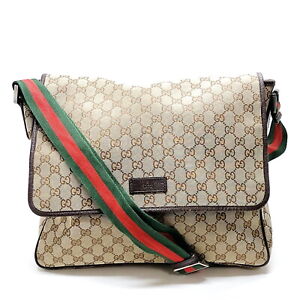 Gucci Crossbody bag Sherry Line Brown Canvas 1185851