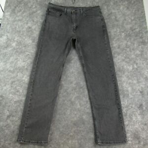 Levis Jeans Men 36x32 Gray 505 Regular Straight American Workwear Dark Denim