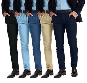 Men's Stretch Dress Pants Slim Fit Skinny Chino Pants