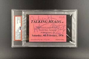 Talking Heads (4) Signed 1978 Ticket Stub (PSA/DNA & JSA)