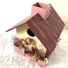 Wood Bird House Hand Painted Decorated Farmhouse No Hanger Good Condition