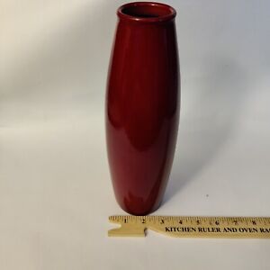 New ListingSCHEURICH AMANO ART POTTERY CYLINDER 11” RED GERMAN VASE  629 27 nice