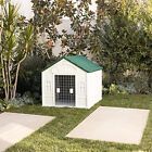 Large Luxury Outdoor Dog Houses Weather Waterproof Pet Cage Shelter Steel Door