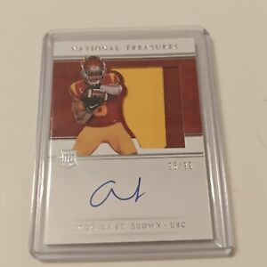 Amon-Ra St. Brown 2021 NATIONAL TREASURES COLLEGIATE  AUTO PATCH JERSEY RC  /99