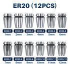 12x ER20 Precision Spring Collet Set for CNC Engraving Milling Lathe Chuck Tool