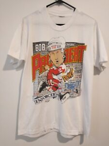 Vintage 1990 Detroit Red Wings Bob Probert NHL Mens T Shirt Medium