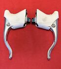 CAMPAGNOLO C-RECORD COBALTO BRAKE LEVERS WITH WHITE HOODS 1985 - 1st Generation