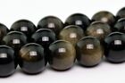 Natural Golden Sheen Obsidian Grade AAA Round Gemstone Loose Beads 6/8/10MM