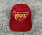 Vintage Virginia Tech Hokies Hat Cap Strap Back Red Starter NCAA Mens