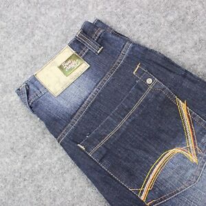 5ive Jungle Jeans Men's 34x34 Blue Denim Streetwear Baggy Hip Hop Wide Leg