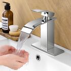 Bathroom Faucet Chrome Waterfall Single Handle 1 Hole Lavatory Vanity Sink Mixer