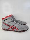 RARE Asics Aggressor 2 Wrestling Shoes Mens Size 8 Grey Red Rulons Boxing MMA US