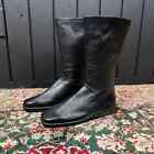 Vintage Stuart Weitzman Square Toe Mid Calf Leather Flat Boots 6.5
