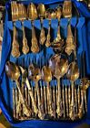109 Piece Set Gold Cutlery Silverware Flatware Utensils with Hagerty Cloth Case
