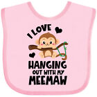 Inktastic Monkey I Love Hanging Out With My Meemaw Baby Bib Mee Maw Grandma Jmg