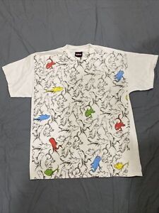 Vtg 2001 Dr Seuss One Fish Two Fish Red Fish Blue...T Shirt All-Over Print Sz L