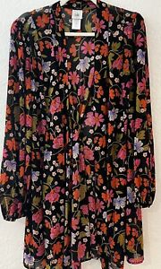Cabi Kimono Womens Large Mingle Spring 2023 6252 Black Floral Topper Wrap