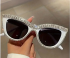 Vintage style cat eye sunglasses rhinestone bling White - Brand New