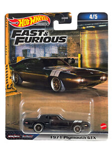 Hot Wheels 2023 Premium Fast & Furious 4/5 Black 1971 Plymouth GTX