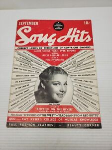 New ListingVintage Song Hits Magazine September 1940 Hits of Yesterday Song Popular Lyrics