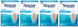 3M Nexcare Waterproof One Size 20 Count Each box Clear Bandages protection Lot