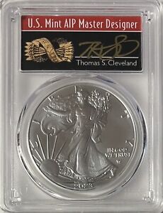 2023 SILVER EAGLE DOLLAR THOMAS CLEVELAND 1 OF 500 FIRST STRIKE PCGS MS70