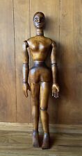 Antique Folk Art French/Italian Artists Hand Carved Mannequin Pegged Joints 33in
