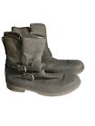 UGG Simmens Waterproof Winter Boots Womens Size 10 Black Leather Buckle Zip