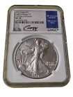 2021 SILVER EAGLE NGC MS70 EDMUND MOY SIGNED FIRST DAY OF RELEASE FDOR TYPE 2
