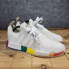 Adidas NMD R1 Men Size 10.5 Pride Comfort Shoes Sneakers FY9024 White  Rainbow