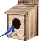 Natural Bird House For Indoor Outdoor Wooden Bird House Hanging w/Holes Handmade