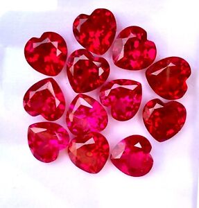 100% Natural Flawless Mogok Red Ruby Heart Cut Loose Gemstone Certified 50 Pcs