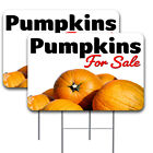 PUMPKINS FOR SALE 2 Pack Double-Sided Yard Signs 16