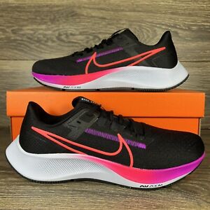 Nike Mens Air Zoom Pegasus 38 Black Hyper Violet Athletic Running Shoes Sneakers