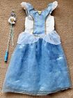 Disney Store Cinderella Princess Dress & Wand Costume M 7/8