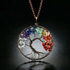 7 Chakra Gemstone Tree Of Life Pendant Necklace Healing Energy Christmas Gift