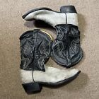 Vintage Tony Lama Leather Cowboy Boots Black & Grey Men Size 11.5 D Style 6253